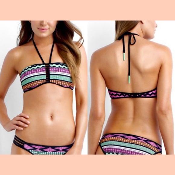 NEW Seafolly Future Tribe Bandeau‎ Halter Bikini Top [SZ 4 US ] - Picture 1 of 8